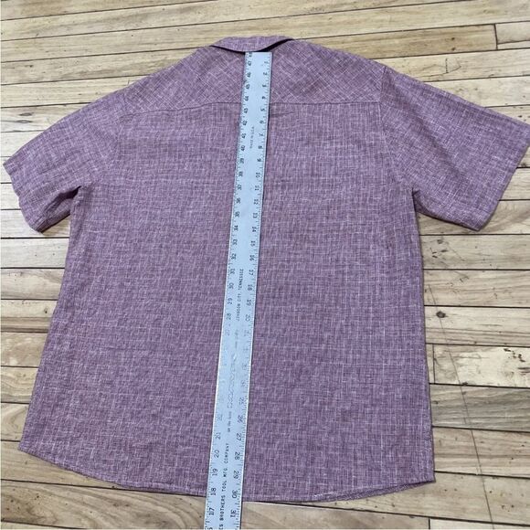 Carbon 2 Cobalt Linen Shirt Men L Light Red Pocket Button Up Casual Summer Large - Picture 7 of 16